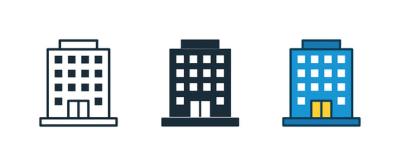 Fototapeta premium Professional environment context represented by a business building icon featuring uniform windows and structured symmetry to