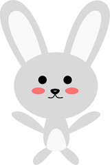 Fototapeta premium Cute Gray Rabbit Character