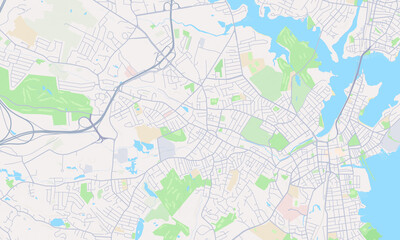 Naklejka premium Peabody Massachusetts map