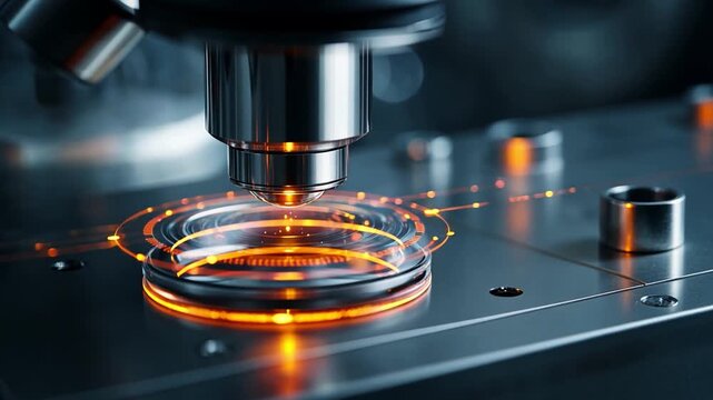 Advanced Microscope Detail with High-Tech Optical Components