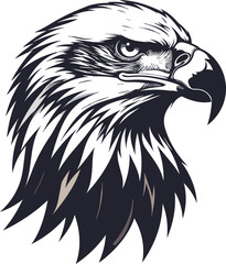 Obraz premium Eagle Silhouette Vector Illustration Black and White