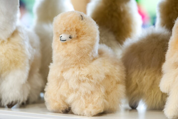 Fototapeta premium Cute alpaca plush toy