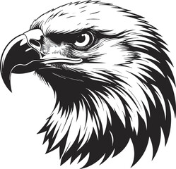 Obraz premium Eagle Silhouette Vector Illustration Black and White