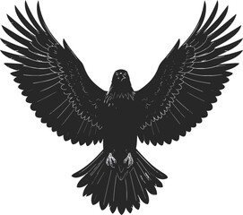 Obraz premium Eagle Silhouette Vector Illustration Black and White