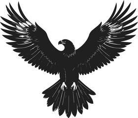Obraz premium Eagle Silhouette Vector Illustration Black and White
