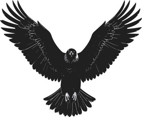 Fototapeta premium Eagle Silhouette Vector Illustration Black and White