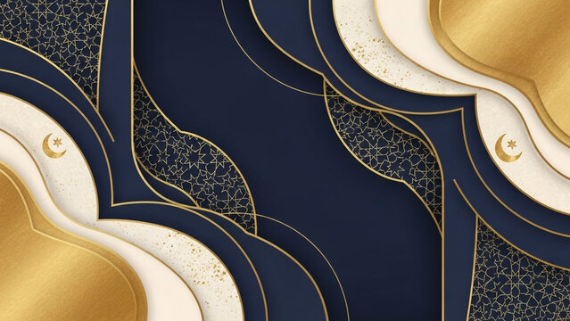 An artistic representation of 52 BR2 in abstract gold and navy blue pattern, illustration