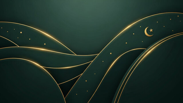 Golden Waves and Crescent Moon on Dark Background Scene 56 BR2.jpg