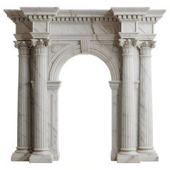 Naklejka premium White marble archway with columns isolated on a transparent background classical architecture