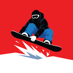 Dynamic Snowboard Trick Silhouette Design