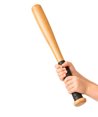 Hands Holding Wooden Baseball Bat Illustration