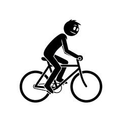 Fototapeta premium Cyclist Riding Bicycle Silhouette Illustration.