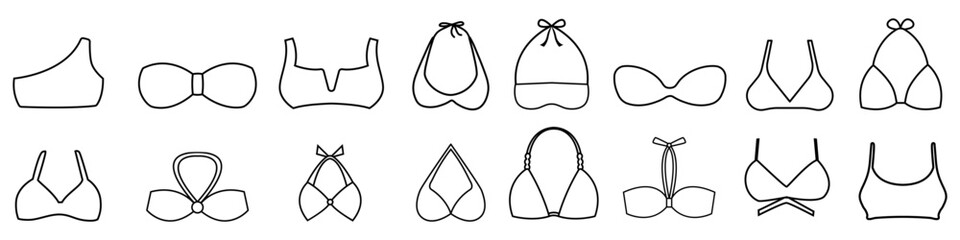 Brassiere icon vector set. Underwear  Illustration sign collection. Swimsuit symbol. Bra logo.