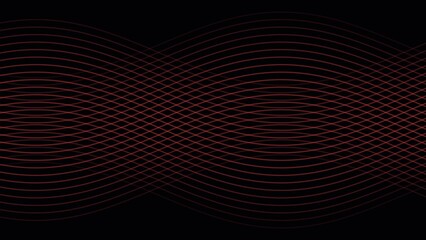 Fototapeta premium Abstract red ribbon line waves on dark background