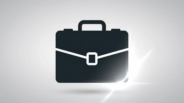 A simple, sleek briefcase icon against a neutral background evokes professionalism and corporate life. Ideal for presentations, website graphics, or a