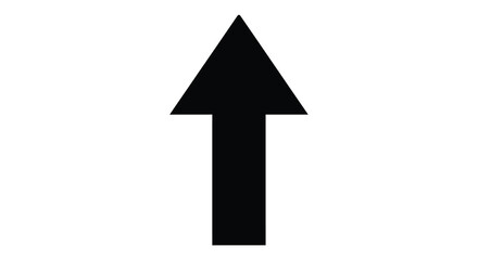 Fototapeta premium A stark black arrow pointing directly upwards on a bright white background a simple geometric silhouette high quality professional