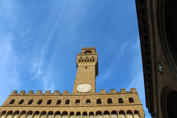 Obraz premium Palazzo Vecchio August 2024 Firenze clock tower
