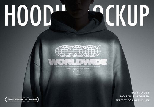 Oversized Hoodie Print Mockup