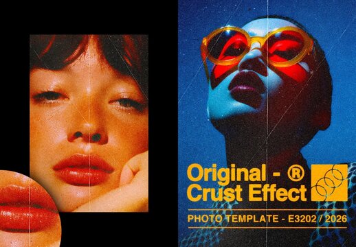 Old Crust Print Poster Effect Mockup