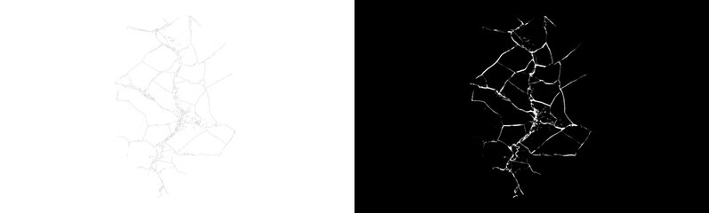 Small broken glass crack in the center. Subtle glass fracture on a split background.