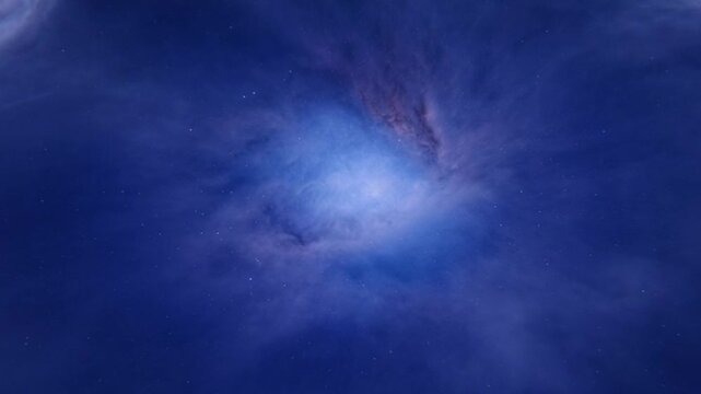 Abstract glowing cloud formation with blue light effects and energy