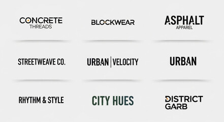 Collection of urban streetwear brand logos and typography designs. © Tina