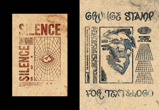 Grunge Printer Text Effect Mockup