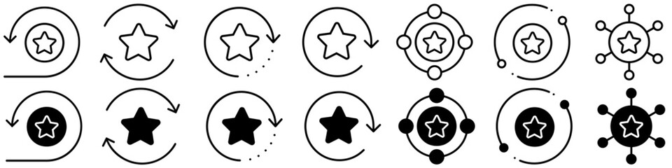 Reward vector set. premium Illustration sign collection.  Rating symbol. Star logo.