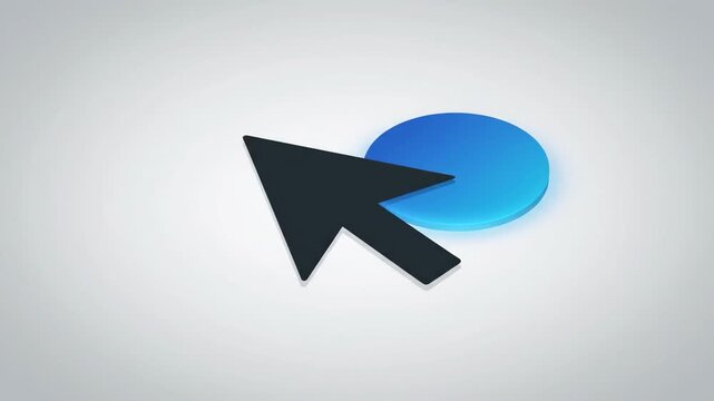 A minimalist depiction of a computer cursor, ideal for illustrating digital interfaces, website navigation, or technology concepts. The clean aestheti