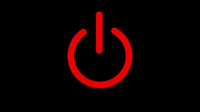 Power button icon future concept animation stop and start baton icon animation On and Off switch, power button icon on background....