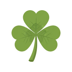 Fototapeta premium A green four leaf clover on a white background isolated on transparent background