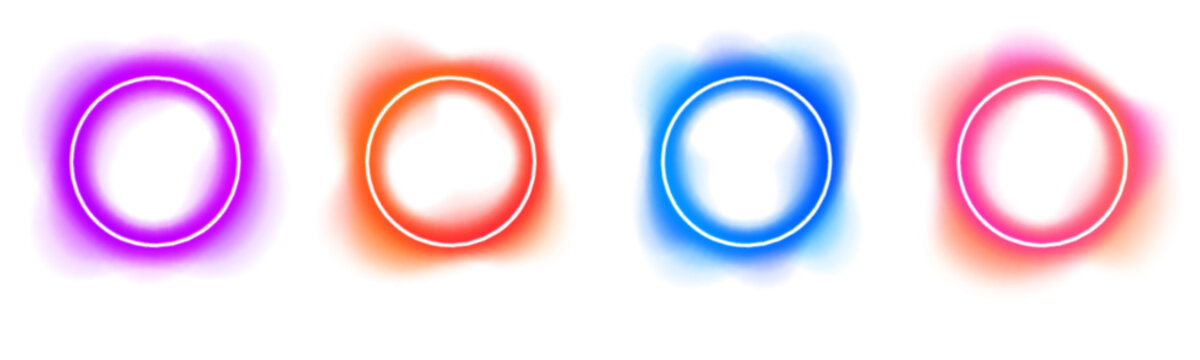 Glowing gradient square frame with electric LED border and subtle light diffusion. Minimal futuristic box element for modern digital graphics. vector
