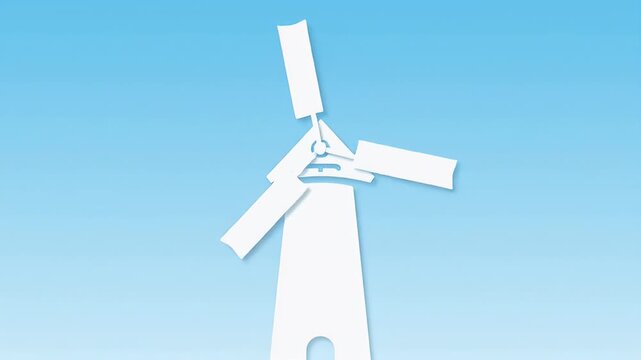 Windmill rotating in the sky, a beautiful and serene scene.