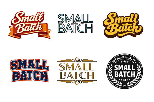 Variety of stylish small batch logos in multiple typography styles