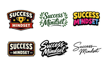 Fototapeta premium Success mindset logos: six bold designs with varying styles and colors