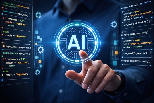 AI Code Development and Machine Learning Model Training Interface with Data Parameters