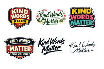 Fototapeta premium Kind words matter: creative typography designs with floral and bold elements