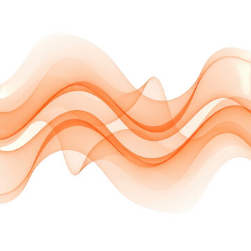 A wavy orange design on a white background isolated on transparent background
