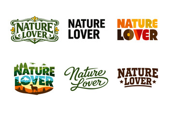 Nature lover logo designs collection with diverse styles and colors