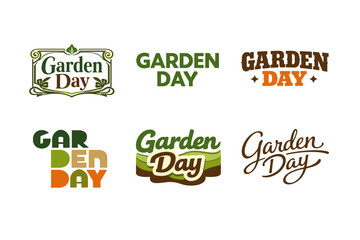 Garden day logo collection: diverse styles and typography