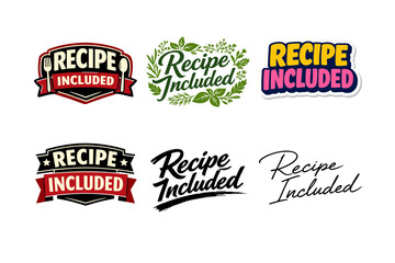 Obraz premium Collection of vibrant and stylish recipe included logo designs in various fonts and styles
