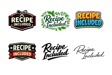 Obraz premium Recipe included badges collection in various artistic styles