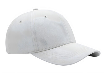 Fototapeta premium White baseball cap with gold speckles and distressed design isolated on transparent background