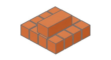Stack of Orange Bricks Illustration.