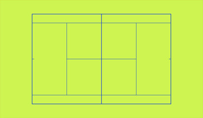 Fototapeta premium Vibrant Green Tennis Court Surface Layout with Blue Marking.