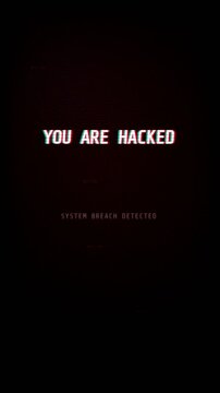 Hacked System Warning Vertical - NeonMatrixSeries-Vertical - 4K Mobile