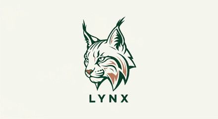 Lynx logo on white background. Stylized lynx head logo graphic design. Lynx logo design. © Shabeer