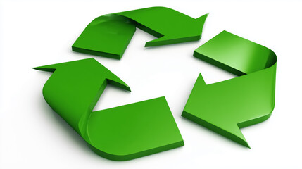 Obraz premium Símbolo de reciclagem representando sustentabilidade, reaproveitamento de materiais e preservação ambiental em conceito de economia circular e responsabilidade ecológica.