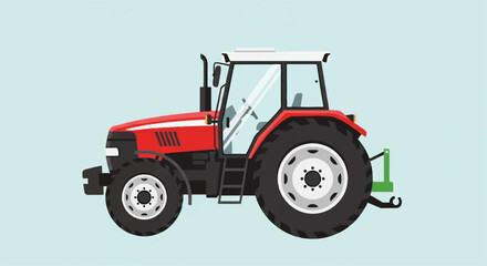 Naklejka premium Tractor flat vector design. Farm tractor agricultural machinery farming equipment. Tractor illustration.