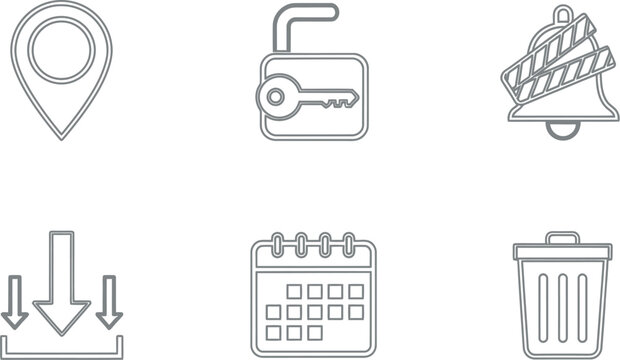 Collection of icons representing common user interface actions and functionalities